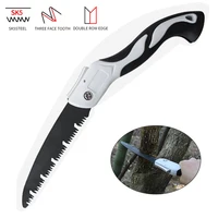 folding hand saw sk5 steel blade soft rubber handle collapsible sharp for woodwork household cutting tools