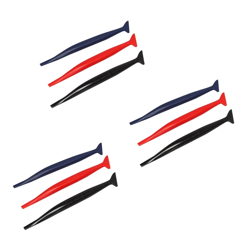 

3X Car Wrapping Flexible Micro- Squeegee Curved Slot Tint Tool Set 3 in 1 with Different Hardness