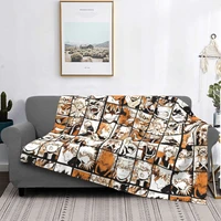 my hero academia bakugo katsuki collage pattern blanket flannel print unisex blanket bedroom sofa bed cover