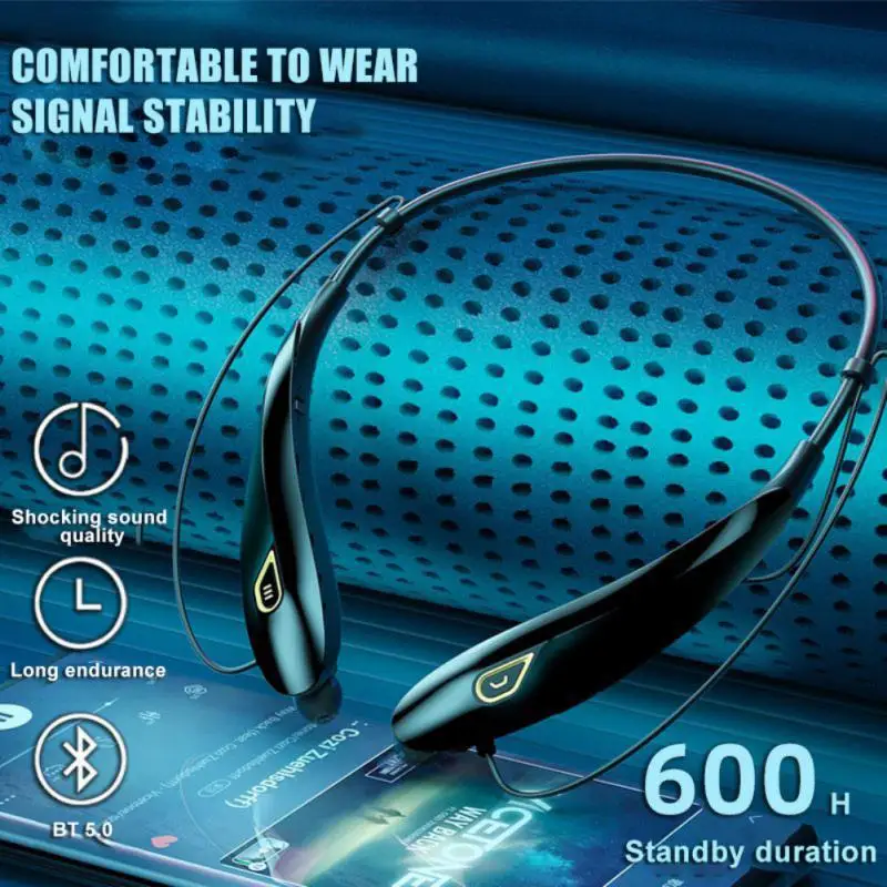 

Call Function Sports Earphone Stereo Smart Accessories Wireless Headset Neck Hanging Battery Display Bluetooth Headphones