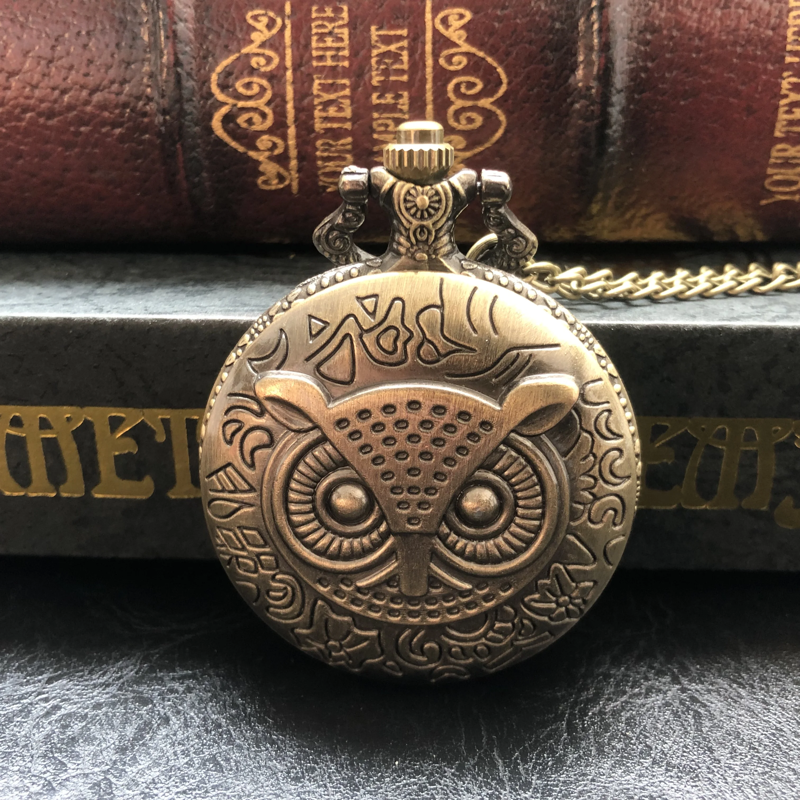 

Vintage Bronze 3D Owl Quartz Pocket Watch Animal Necklace Watches Men Women Pendant Clock Antique Chain Timepiece