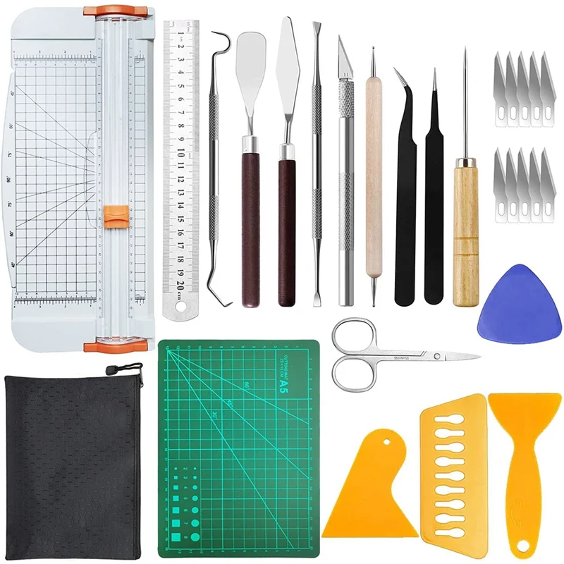 

28-Piece Precision Craft Tool Set Vinyl Weeding Tool Kit, For Weeding Vinyl, Silhouette, Emboss, DIY Art Work Cutting