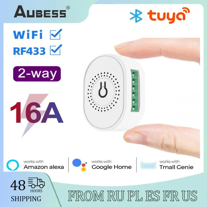 

Tuya Smart Home 16A MINI Wifi+RF433 MHZ Smart Switch 2-Way Control Timer 4 Control Methods Wireless Switches Alexa Google Home