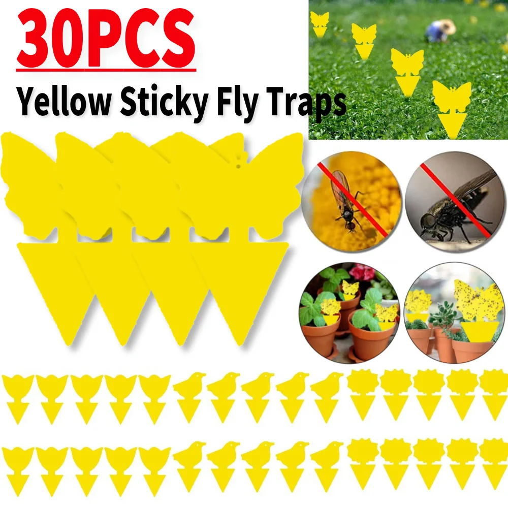Набор из 10 двухсторонних желтых липких ловушек для мух |