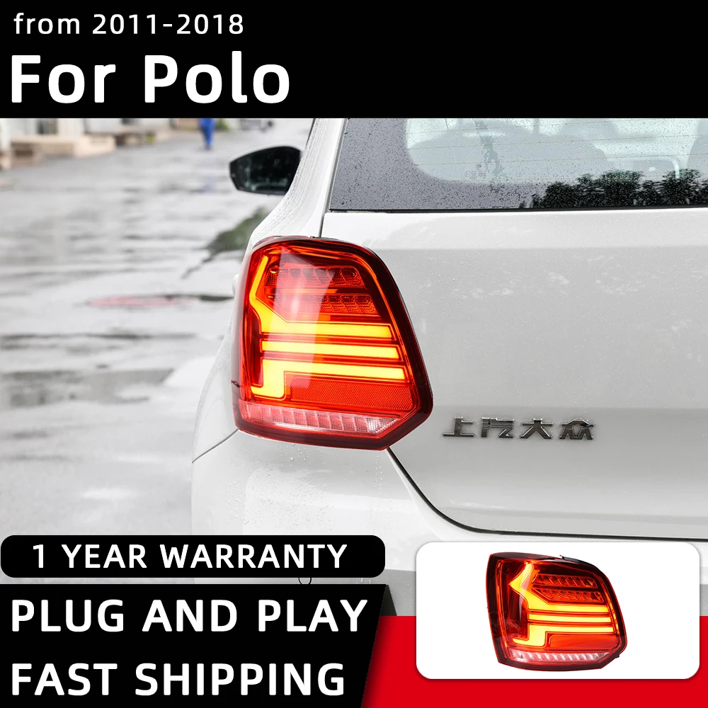 

Задний фонарь для VW Polo, светодиодный задний фонарь s 2011-2018, задний фонарь, Стайлинг автомобиля, дневные ходовые огни, зеркальные линзы, автомо...