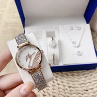 austria top crystal brand lconic swan watch for women fashion relogio feminino diamond bracelet quartz watch 5pcs set