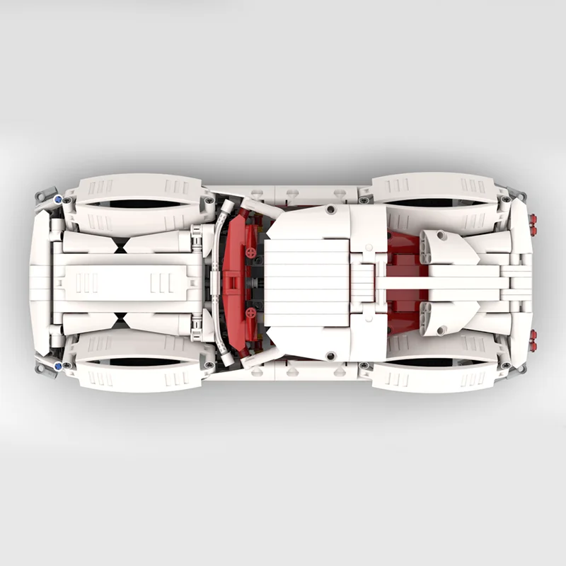 Moc Technical 1963 Corvettes C2 белый спортивный автомобиль модель строительных блоков