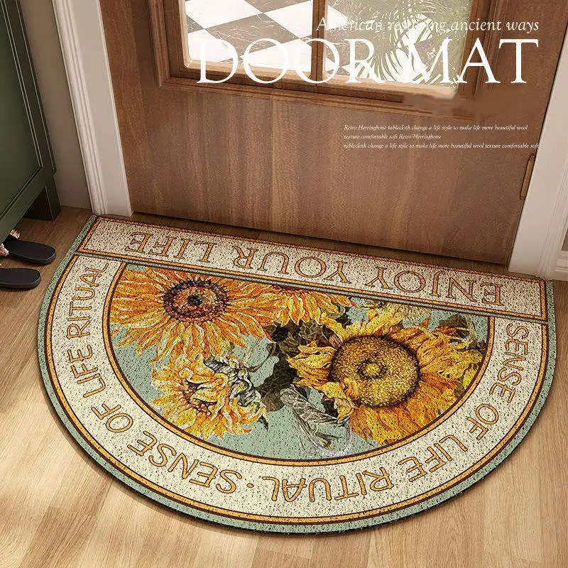 Полукруглый напольный коврик в американском пасторальном стиле для подножки