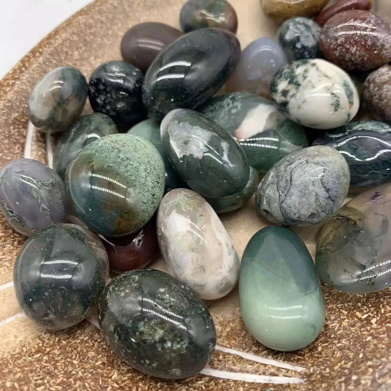 Натуральный Мох, агат, кварц, друзи, кристалл, лечебный камень, гравий 12 мм-18 мм оптом