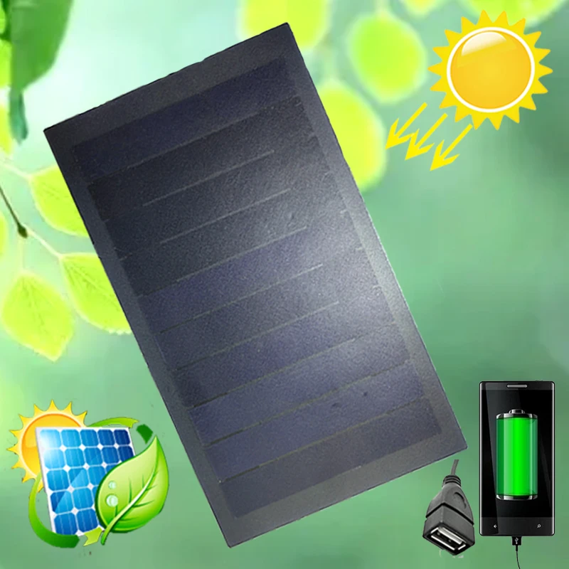 

USB 5V 13W Solar Cells Solar Panel Phone DIY Hiking Camping Charger Home Improvement Monocrystalline Silicon Power Bank Solar