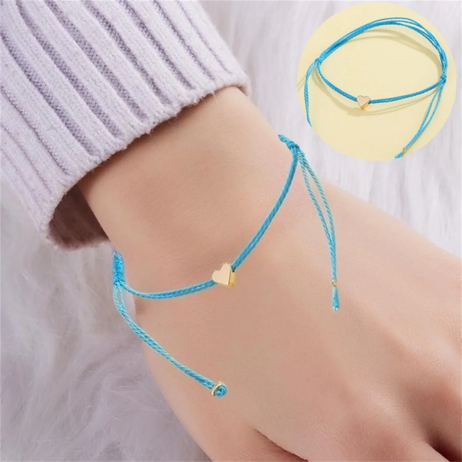 

Heart-shaped Bracelet Fashion Jewelry Love Bracelet Simple Bracelet Sweet Bracelet Sweetness Fashion Hemp Rope Bracelet