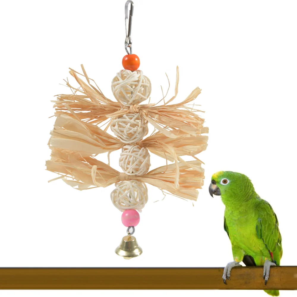 

Natural Chew Toy for Pet Bird Parrot Lovebird Bite Swing Cage Toy Vine Ball Cage Bird Hanging Accessories Bird Toys