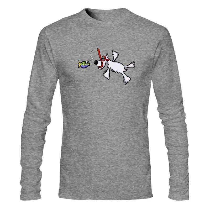 

Футболка женская летняя с принтом в виде милого шнауцера с рыбками