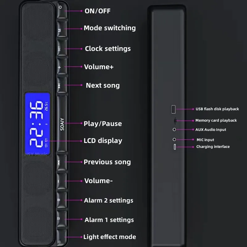 Фото S6 RGB Bluetooth влияет на esports Bluetooth-колонки, стерео басы и компьютерные колонки с функцией FM-радио, поддержка TWS/AUX/U №2