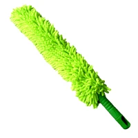 1pcs car chenille household dust brush creative car air conditioner radiator dust duster can bend the gap brush green