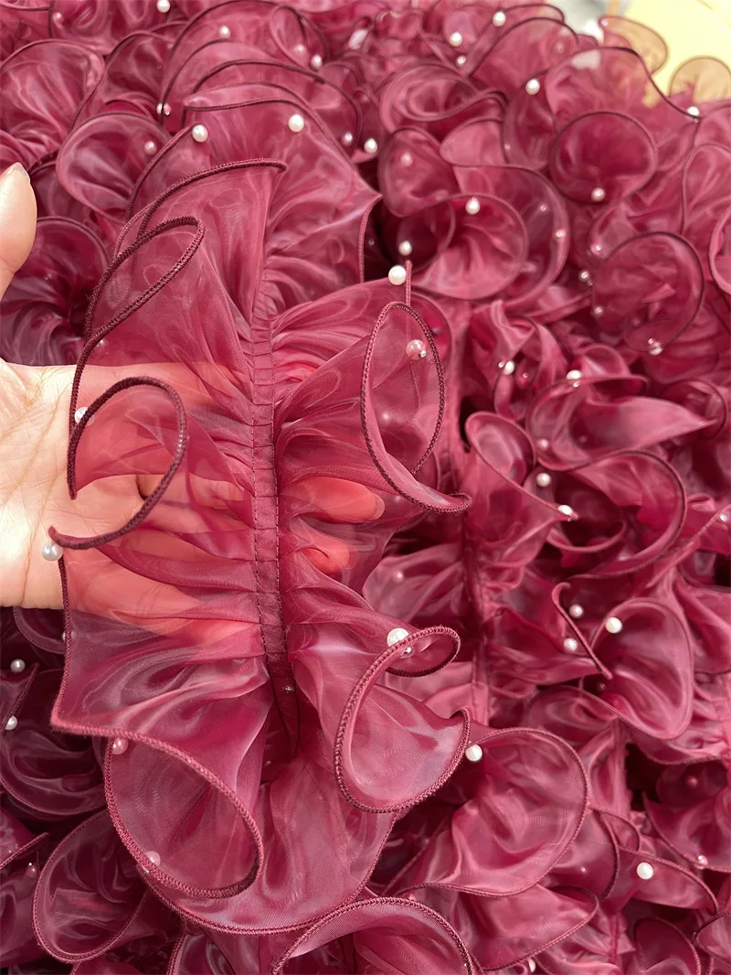 Кружево органза бордо 11см