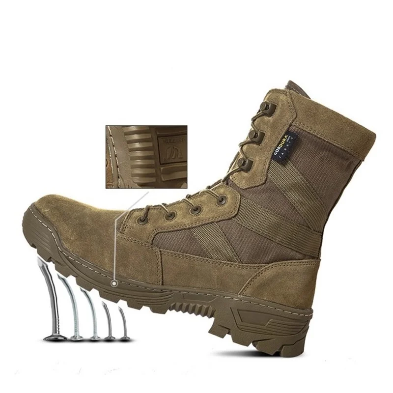 

Spring Winter Men Women Outdoor Desert Army Fan Shoes Combat High Top Tactical Training Breathable Antiskid Shock Military Boot