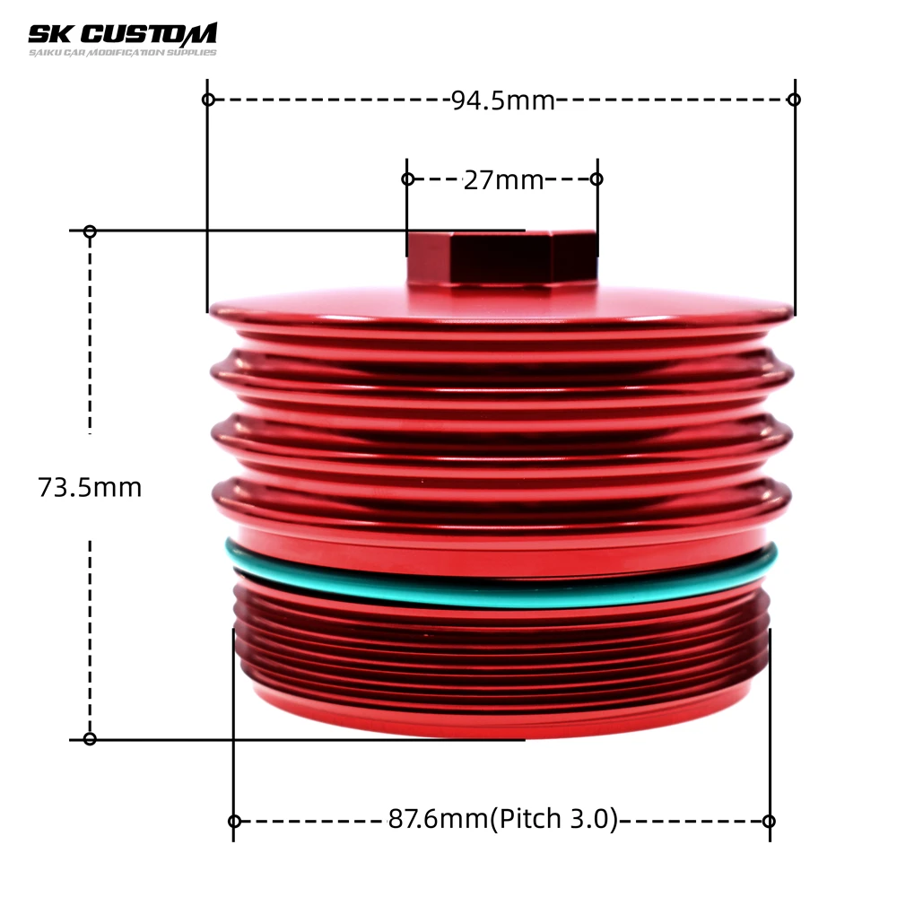 

SK CUSTOM Кованый алюминиевый корпус масляного фильтра для BMW N20 N26 N51 N52 N53 N54 N55 Крышка масляного фильтра двигателя