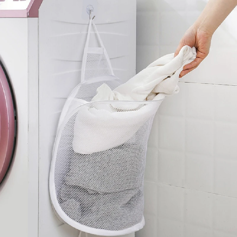 Складная корзина для хранения белья органайзер грязной одежды сетчатая сумка