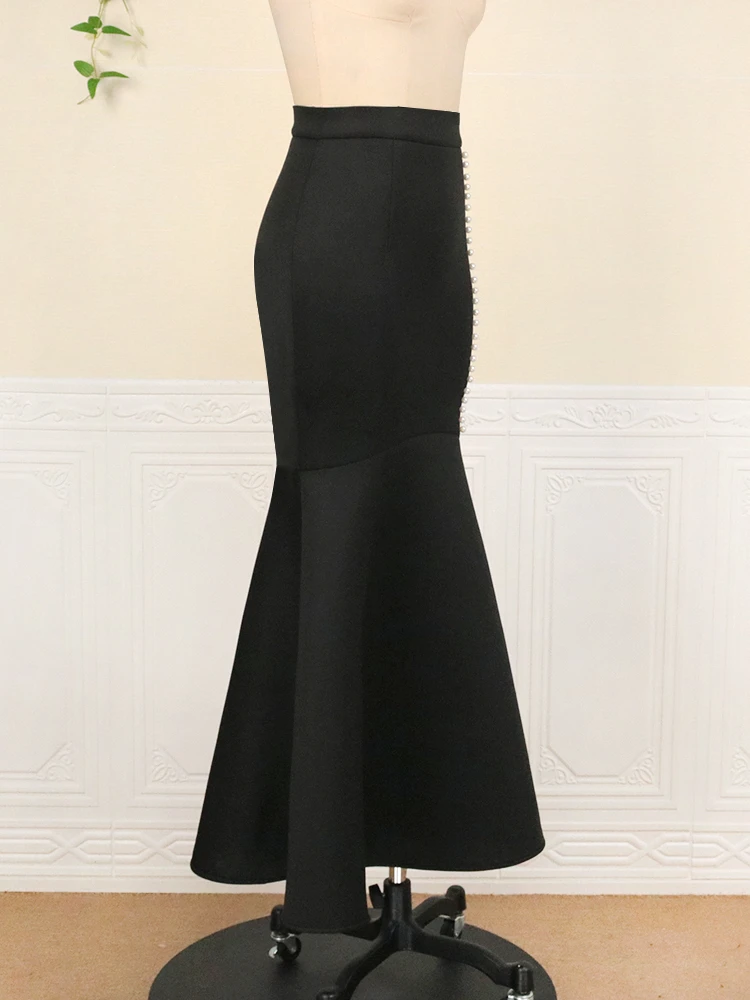 Женская юбка с высокой талией оборками и бусинами в африканском стиле | одежда