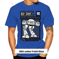 camiseta azul para hombre camiseta informal de moda de verano con estampado de robot ed ropa de algod%c3%b3n de alta calidad 209