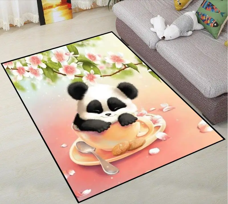 

Precious Protection Animal Panda Decoration Carpet Square Carpet Home Decor Anti-slip Square Area Rug for Bedroom Chair Mat