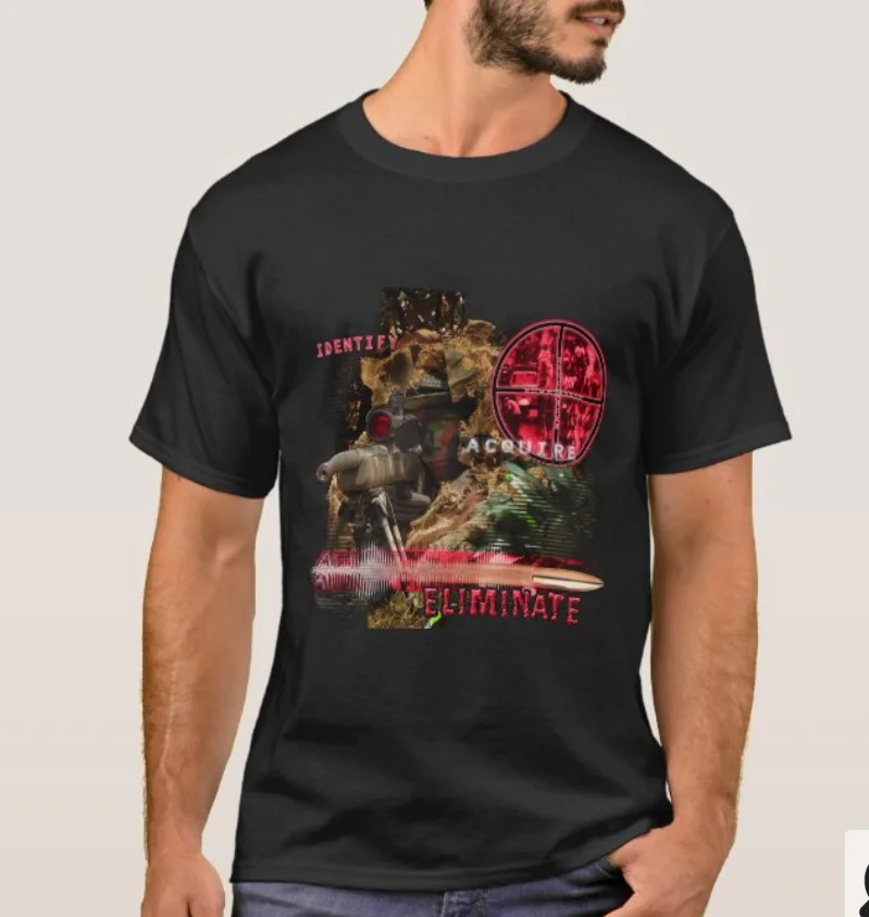 

Identify Acquire Eliminate. Creative Design Sniper T-Shirt. Summer Cotton Short Sleeve O-Neck Mens T Shirt New S-3XL