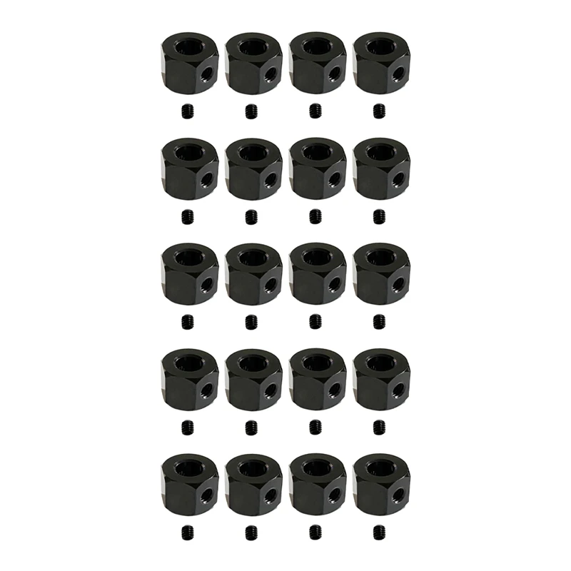 

20PCS 5Mm To 12Mm Metal Combiner Wheel Hub Hex Adapter For WPL D12 C14 C24 B14 B16 MN D90 D91 RC Car Upgrade Parts,Black