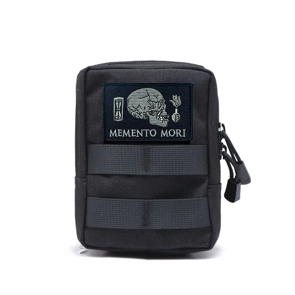 

Skull Embroideried Patch Military Armband Tactical Morale Badges Hook and Loop Patches on Clothes Backpack Memento Mori Applique