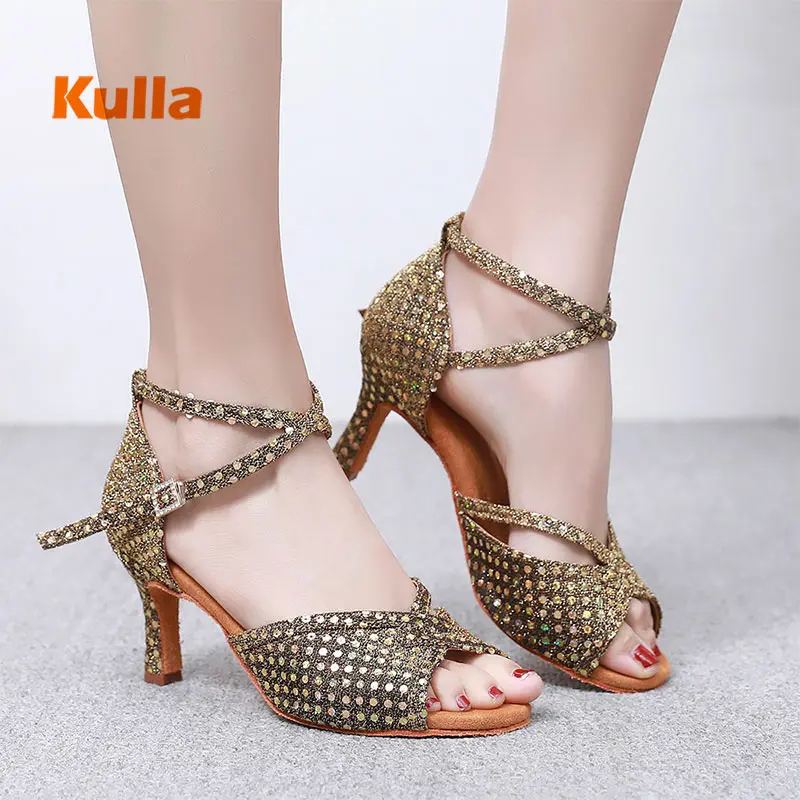 

Women Latin Dance Shoes Girls Tango Salsa Ballroom Rumba Dancing Shoes High Heel Performance Ladies Sandals zapatos mujer latino