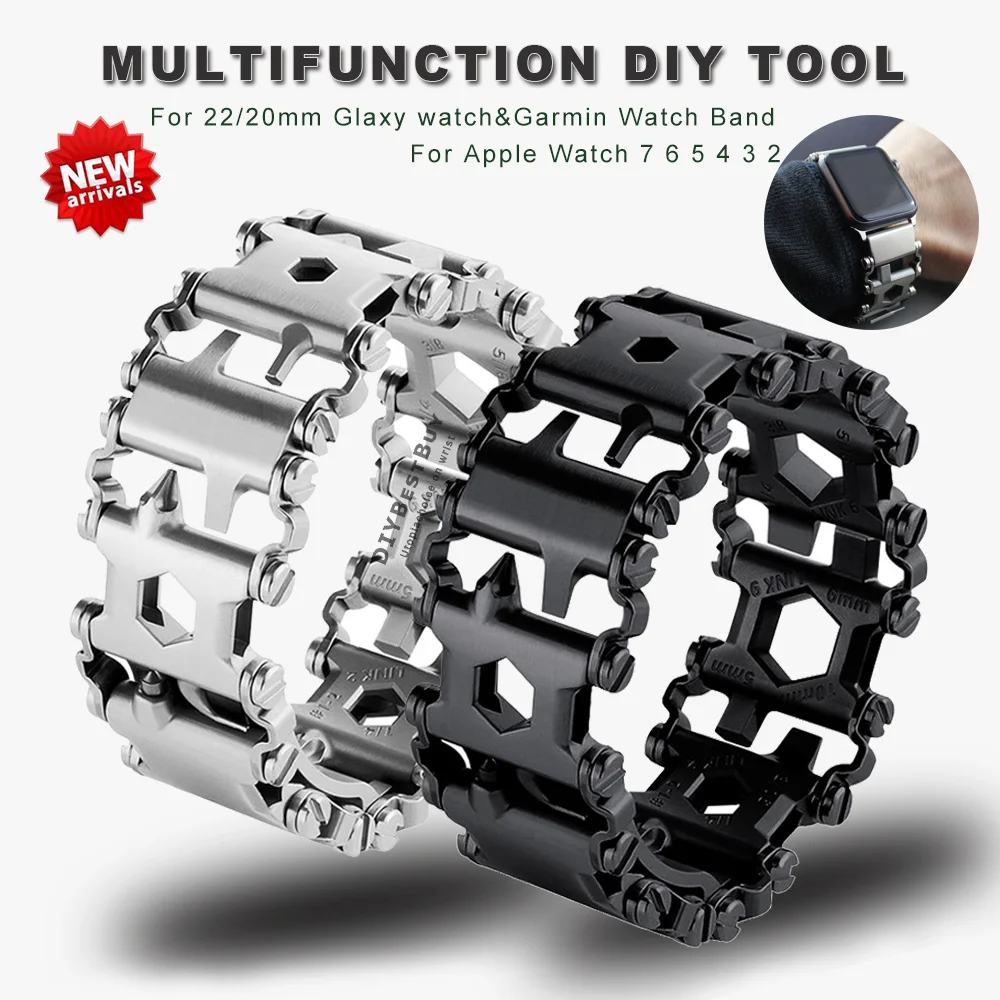 

Multifunctional Bracelet Band For Apple Watch 7 6 SE Samsung Galaxy Watch 4 Classic Garmin Fenix 7 6 Watchband Screwdriver Tool