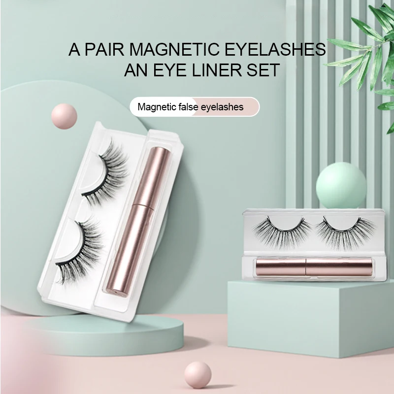 3D Artificial Eyelashes Set False Eyelashes Kit Natural Magnetic Eyeliner Waterproof Lasting Magnet Eye Lashes Makeup Extension