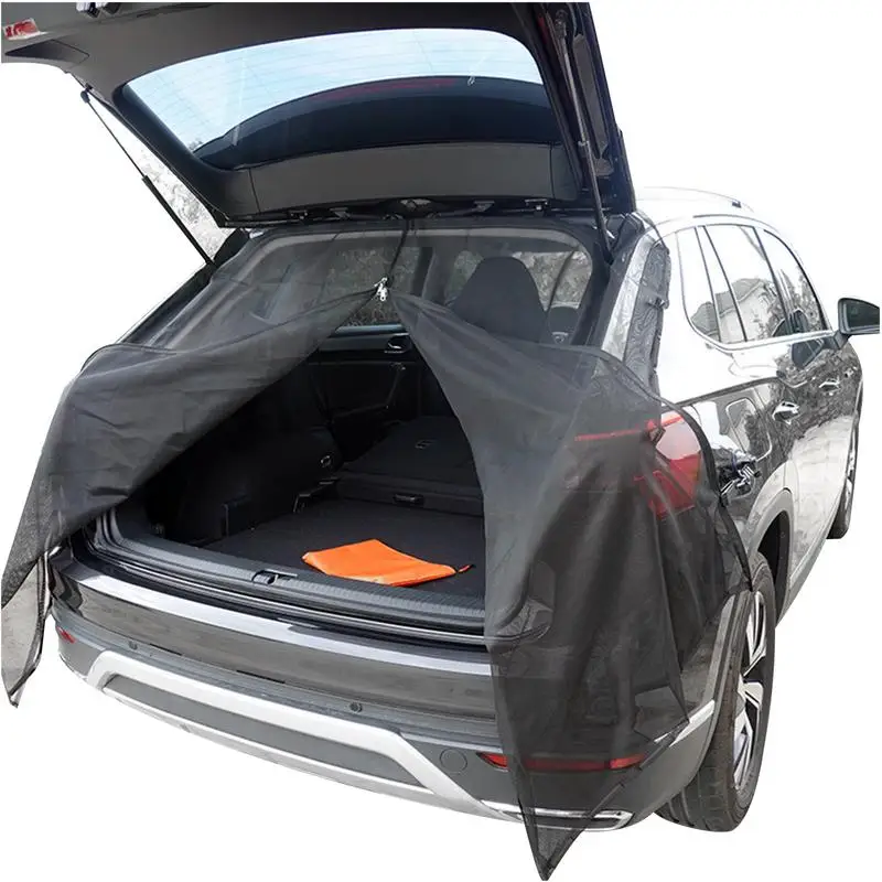 

Car Tailgate Mosquito Net Rear Windshield Net Screen Ventilation Sunshade For SUV MPV Van Outdoor Camping Road Driving Trips