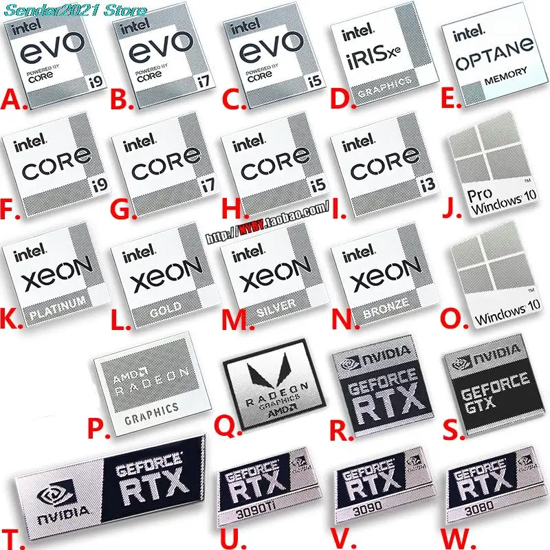 

Eleventh generation 11th generation core i9 EVO i7 i5 win10 metal sticker