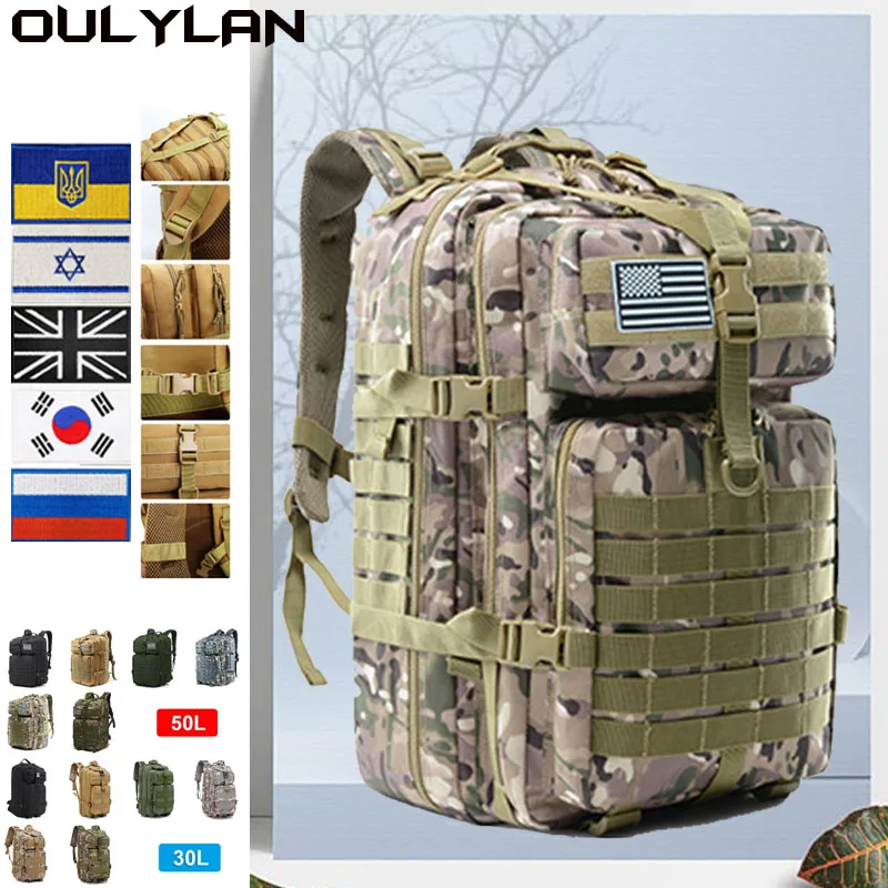 

Охотничьи нейлоновые сумки для спорта, треккинга, водонепроницаемая сумка, военный рюкзак 50 л/30 л, вместительные мужские рюкзаки, тактические рюкзаки
