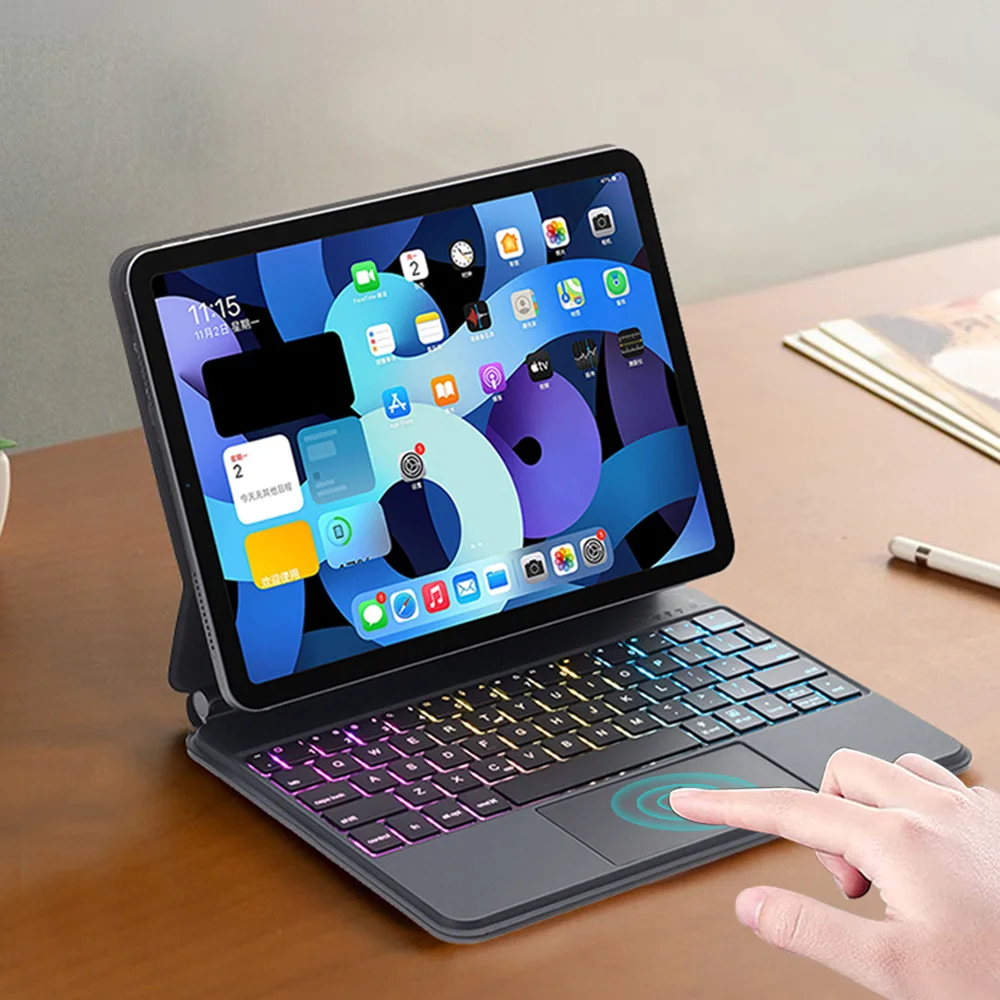 Magic Keyboard For iPad Pro 11 12 9 10th Generation Air 5 4 10.9 Backlight Keyboard Case Spanish Portuguese Korean RU Arabic