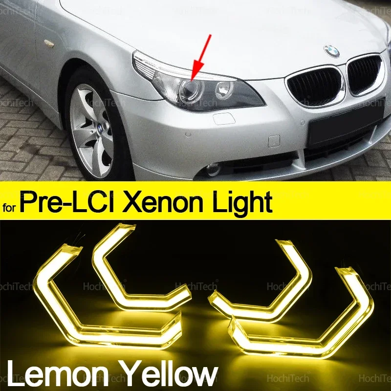 

BMW 5 Серии E60 E61 520i 525i 530i 540i 545i 550i M5 2001-2007 M4 Стиль Дневные Ходовые Огни Белый Желтый Кристалл Ангельские...