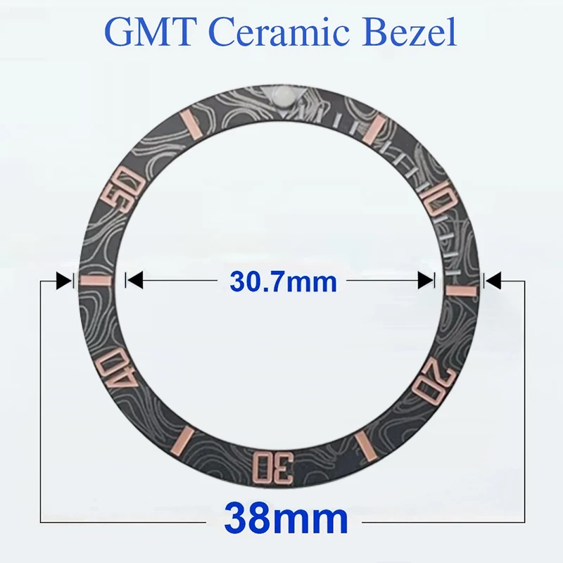 38 мм безель из углеродного волокна пескоструйный наклон керамический зеленый