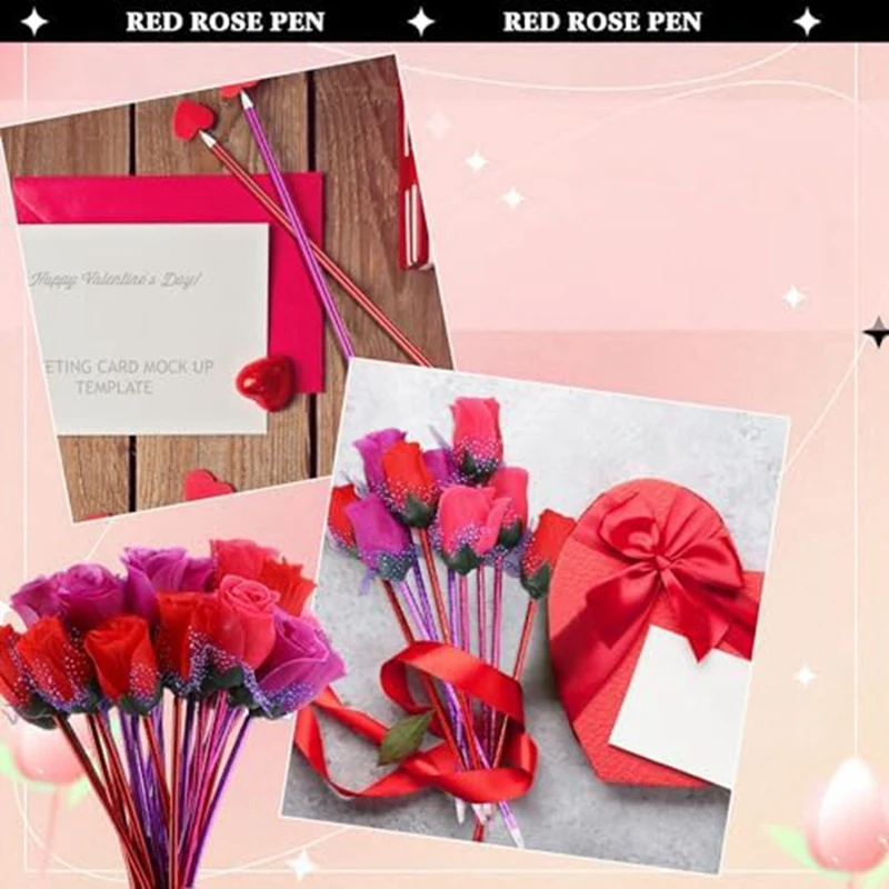 120 шт. шариковые ручки с розами на День святого Валентина цветочным рисунком