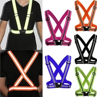 highlight reflective straps night work security running cycling safety reflective vest high visibility reflective safety jacket