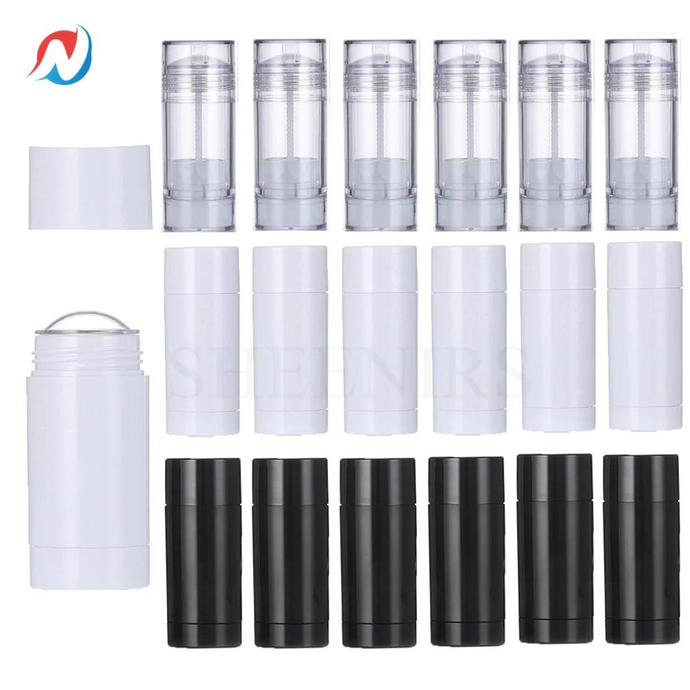 

24Pcs 15ml Deodorant Container Empty Twist-Up Tube Bottle Refillable Leak-Proof Containers Round Bottom Filling Stick 10pcs