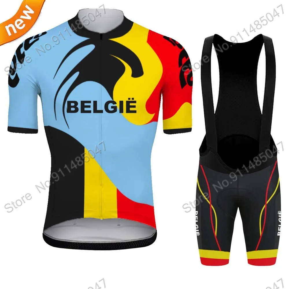 

Cycling Jersey 2022 Belgian National Set Lotto Clothing Mens Road Bike Cozok Shirts Suit Bicycle Bib Shorts MTB Wear Maillot