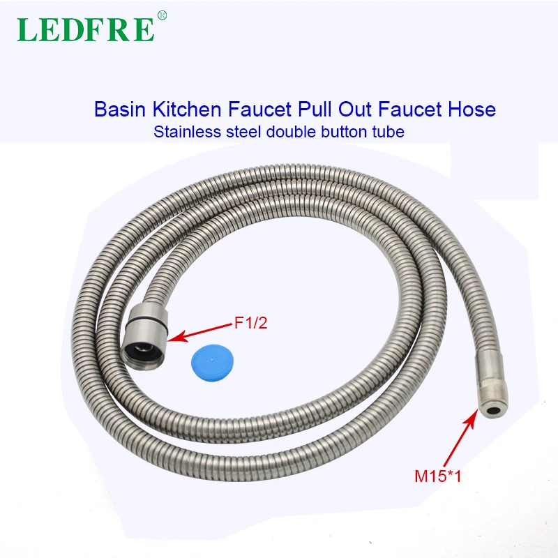 

Выдвижной шланг для раковины, из нержавеющей стали, LEDFRE F1/2xM15*1, LF24003