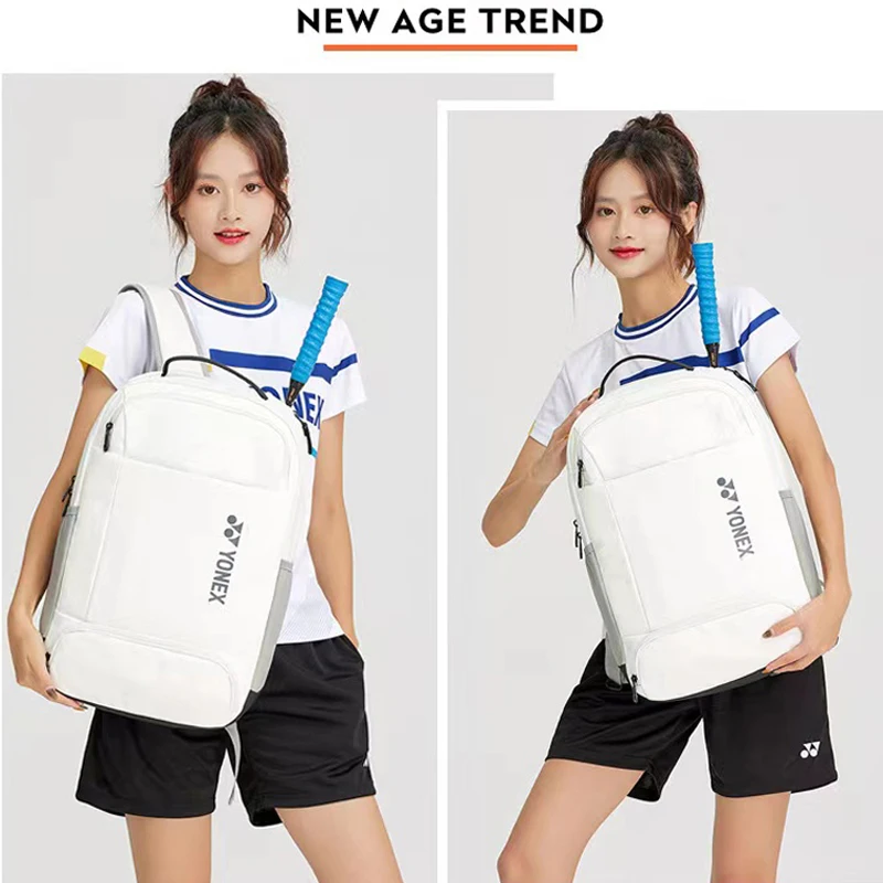 YONEX Waterproof Sports Badminton Racket Backpack 2pcs Tennis Shoulder Bag With Shoe Compartment Ergonomic Design for Unisex