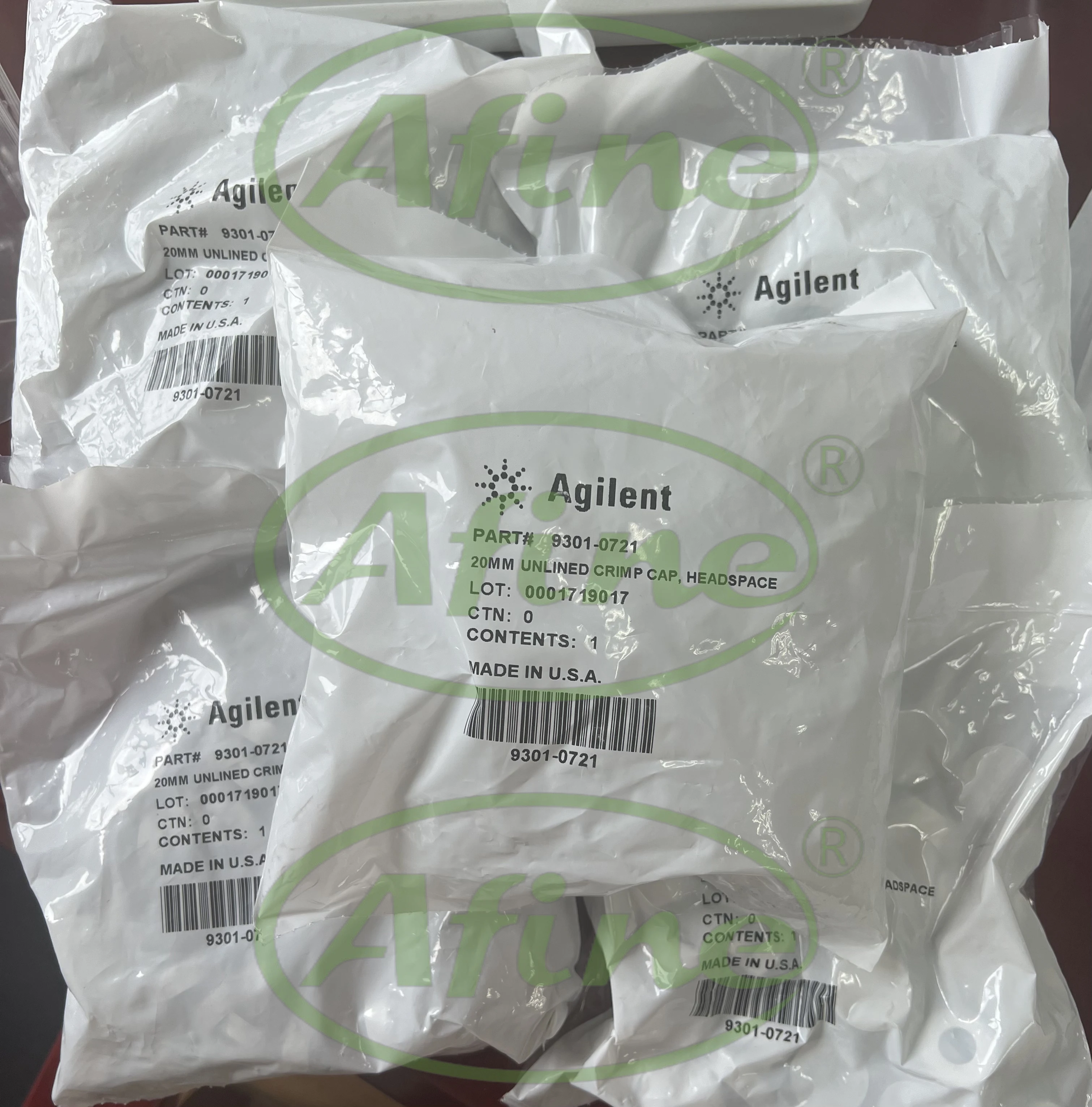 Колпачки для флаконов AFINE Agilent Headspace 9301-0721 Креветки 20 мм серебряный алюминиевый