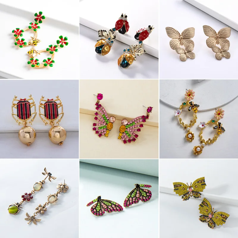 Длинные серьги в виде бабочки, пчелы, ювелирные изделия в подарок