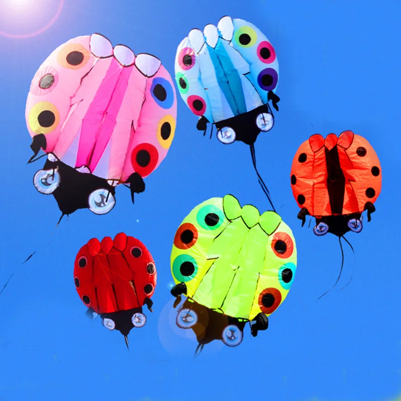 free shipping large ladybug 3D soft kite outdoor flying toys kites for adults vlieger kitesurf kite reel weifang kite factory