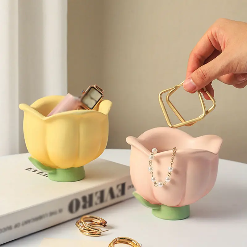 Экологичная коробка для хранения из смолы круглой формы офисного органайзера