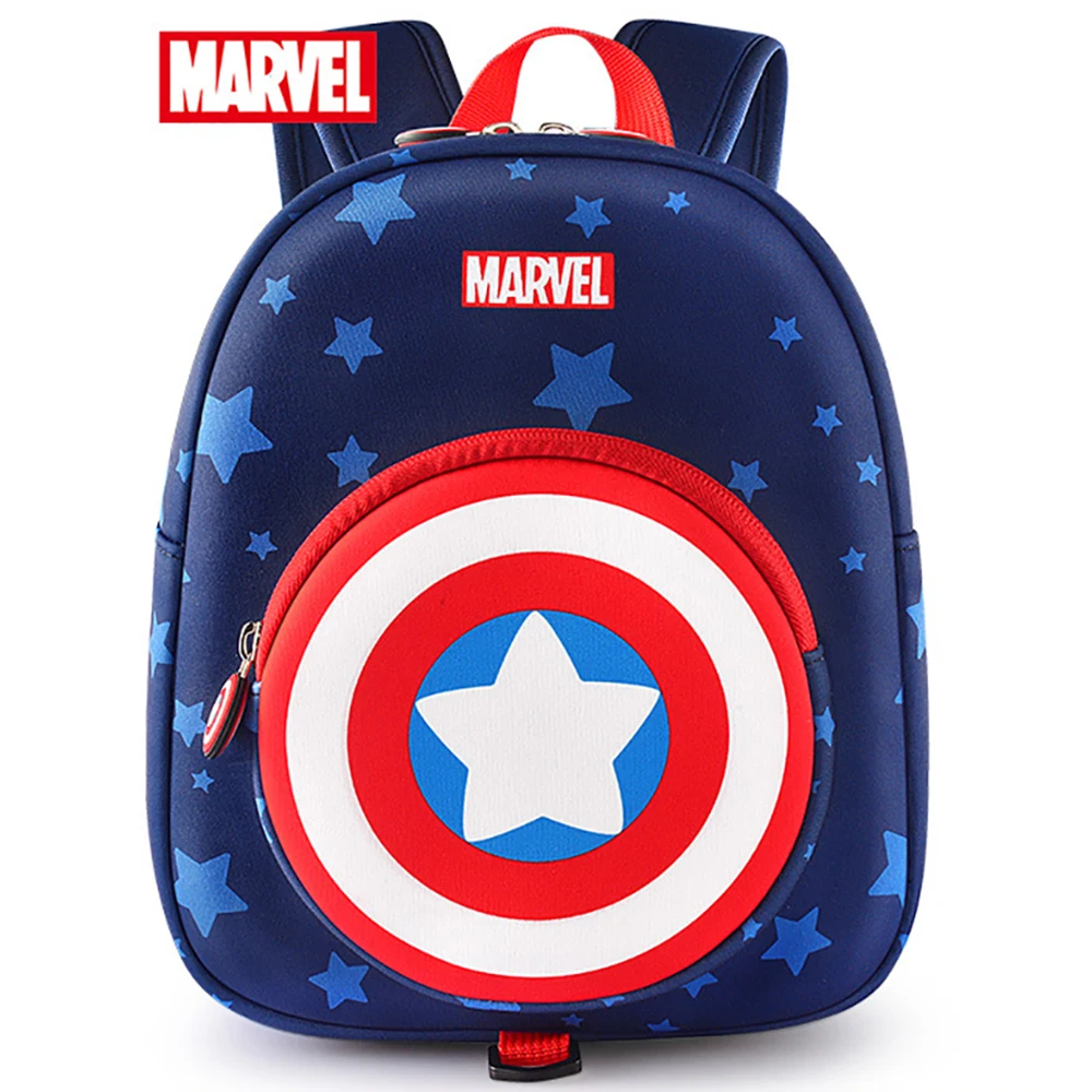 Детские милые школьные ранцы Marvel с героями мультфильмов для мальчиков, милые рюкзаки с капитаном Америка и пауком, детские модные рюкзаки с ...