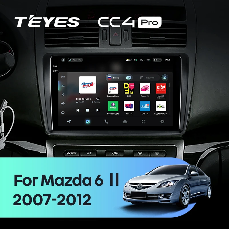 Фото TEYES Тиайс CC4 PRO Штатная магнитола For Мазда 6 2 GH For Mazda 6 II GH 2007 - 2012 автомагнитола 2 DIN DVD GPS android 13 CarPlay Android Auto мультимедиа автомобиля головное Android магнитола №2